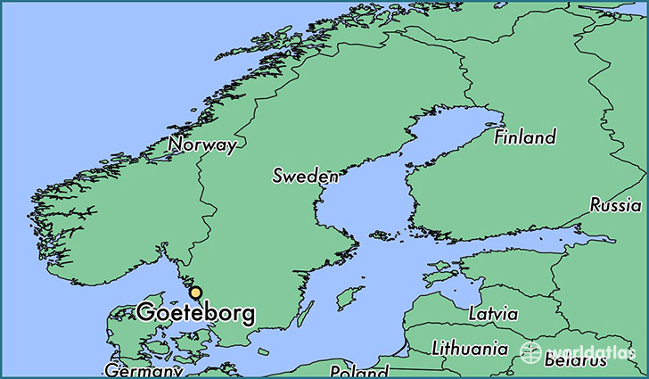 map showing the location of Goeteborg