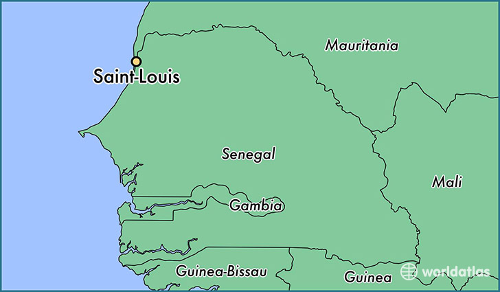 map showing the location of Saint-Louis