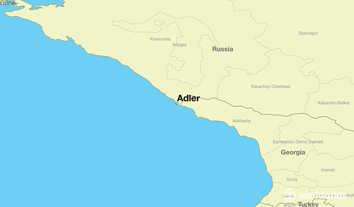 map showing the location of Adler