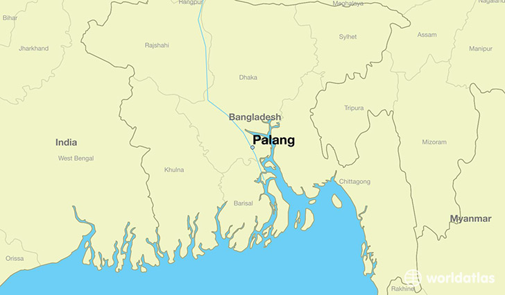 map showing the location of Palang