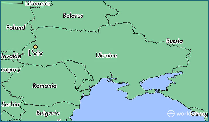map showing the location of L'viv