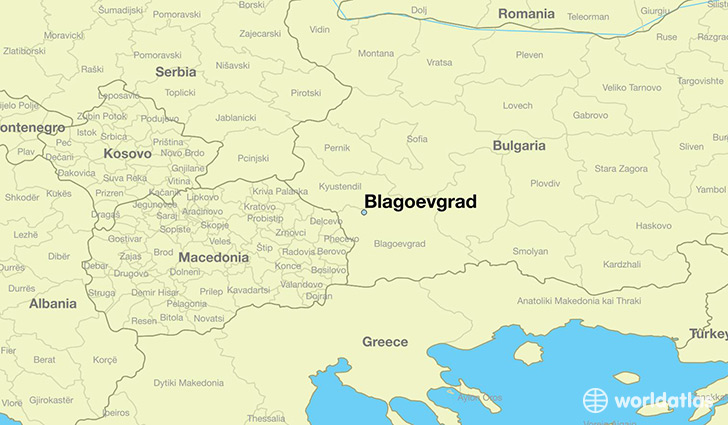 map showing the location of Blagoevgrad
