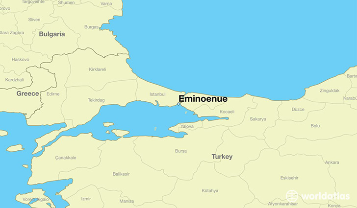 map showing the location of Eminoenue