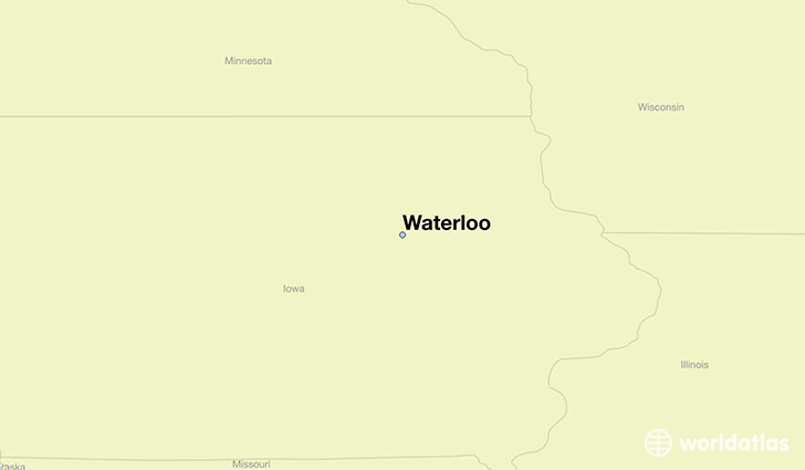 map showing the location of Waterloo
