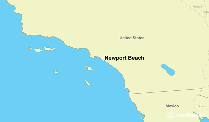 map showing the location of Newport Beach
