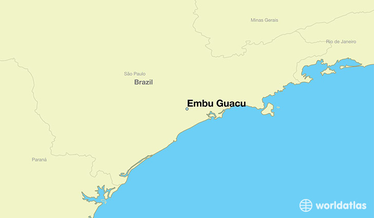 map showing the location of Embu Guacu