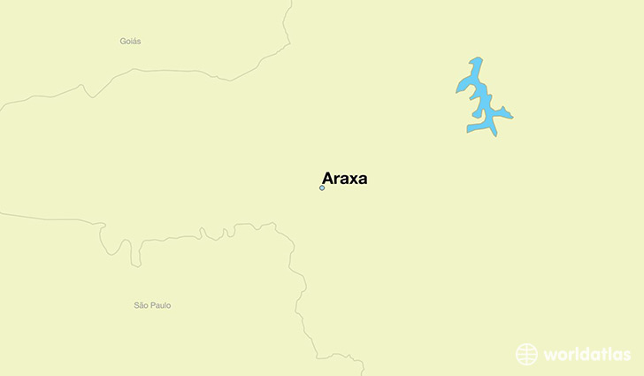 map showing the location of Araxa