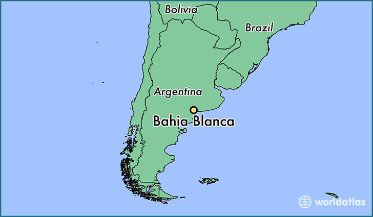 map showing the location of Bahia Blanca