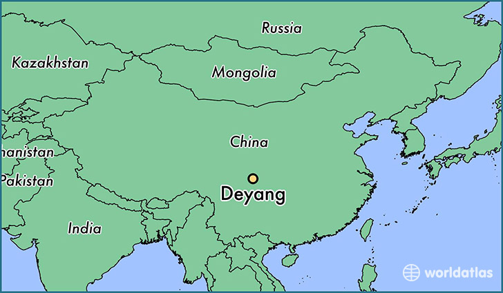 map showing the location of Deyang