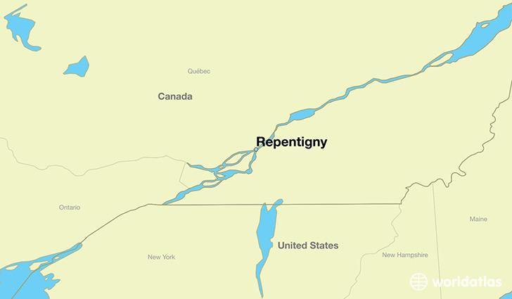 map showing the location of Repentigny