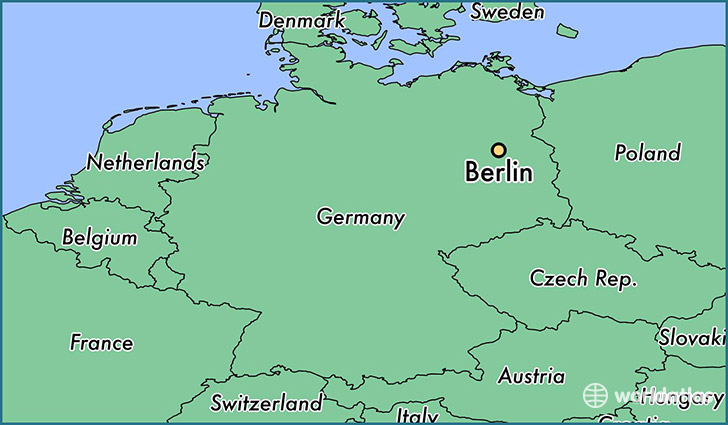 map showing the location of Berlin