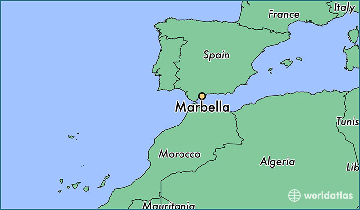 map showing the location of Marbella