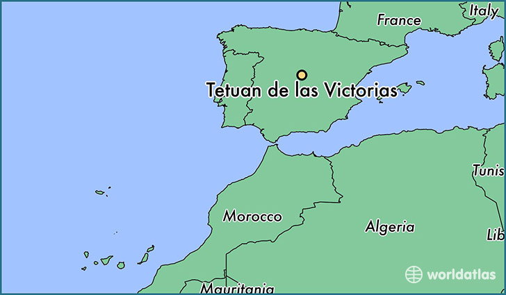 map showing the location of Tetuan de las Victorias