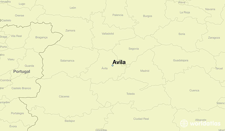 map showing the location of Avila