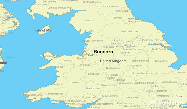 map showing the location of Runcorn