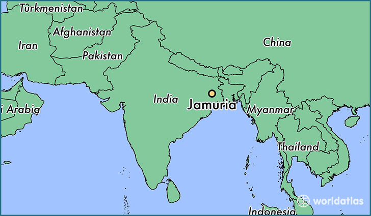 map showing the location of Jamuria