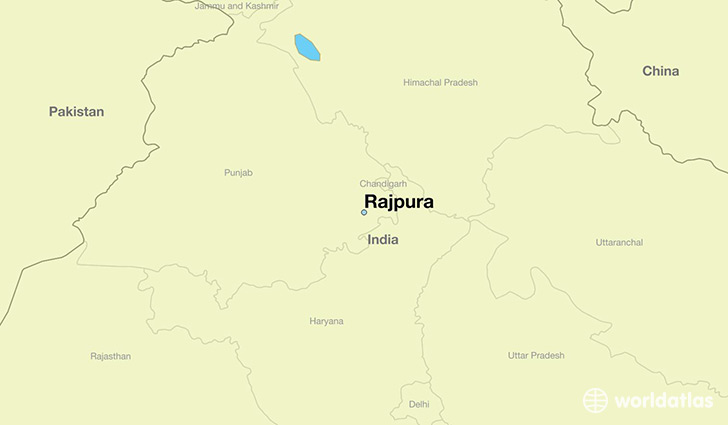 map showing the location of Rajpura