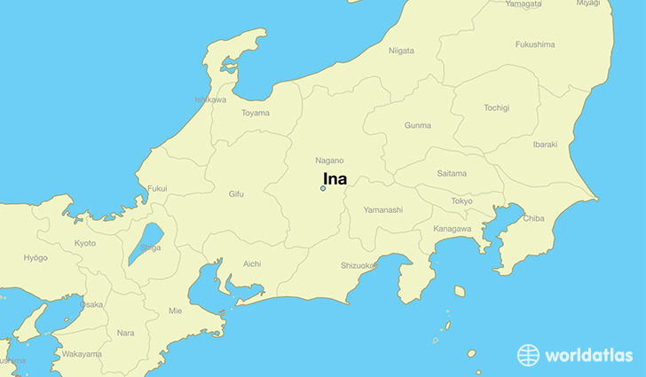 map showing the location of Ina