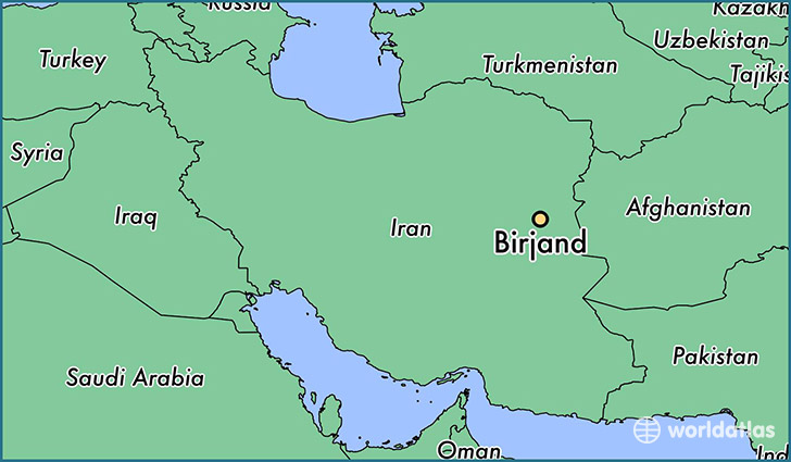 map showing the location of Birjand