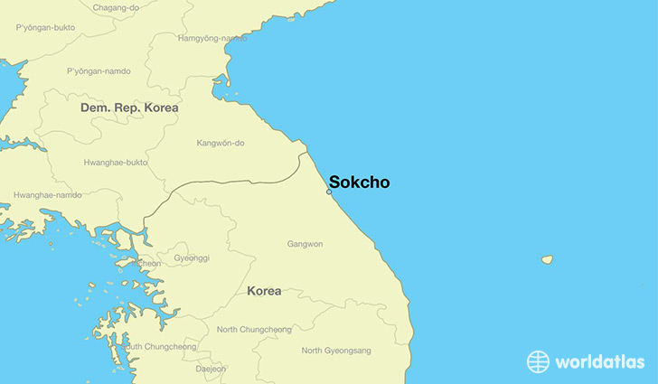 map showing the location of Sokcho