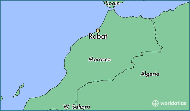map showing the location of Rabat