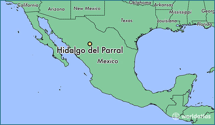 map showing the location of Hidalgo del Parral