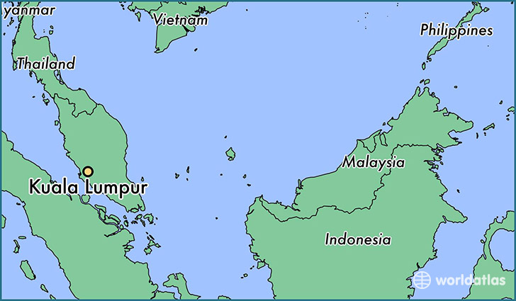 map showing the location of Kuala Lumpur