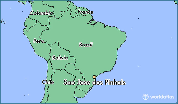 map showing the location of Sao Jose dos Pinhais