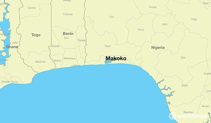 map showing the location of Makoko