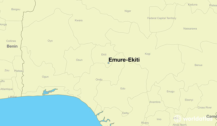 map showing the location of Emure-Ekiti
