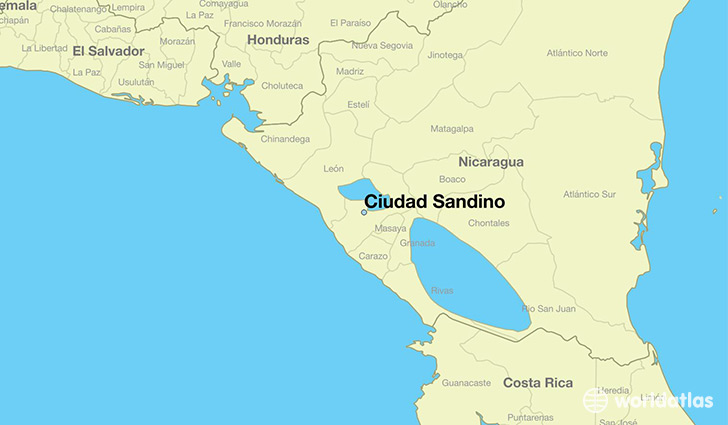 map showing the location of Ciudad Sandino