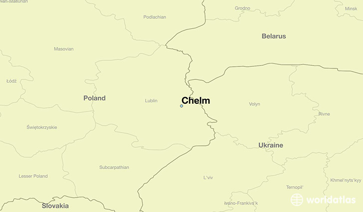 map showing the location of Chelm