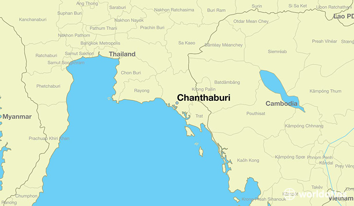 map showing the location of Chanthaburi