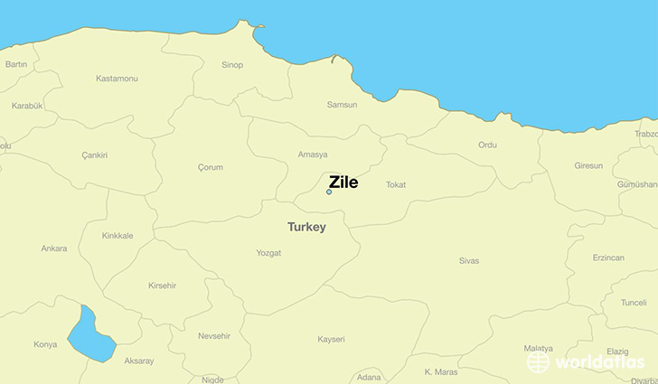 map showing the location of Zile
