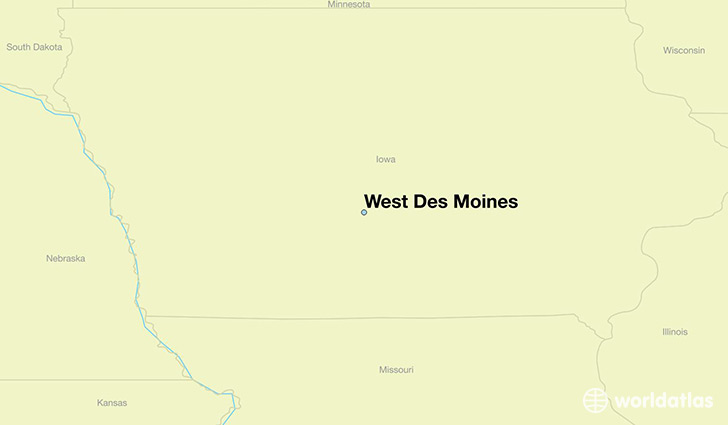 map showing the location of West Des Moines