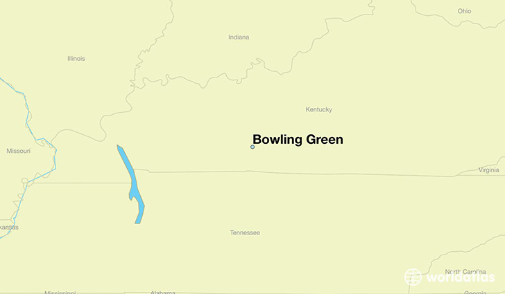 map showing the location of Bowling Green