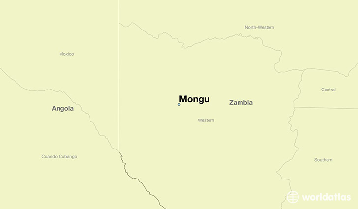 map showing the location of Mongu