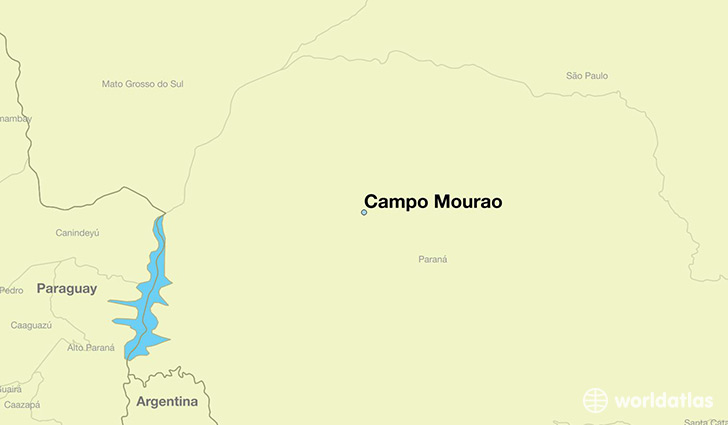 map showing the location of Campo Mourao