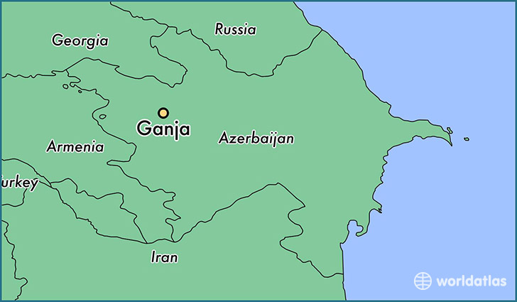 map showing the location of Ganja