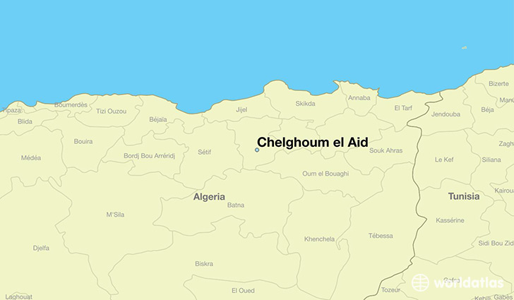 map showing the location of Chelghoum el Aid