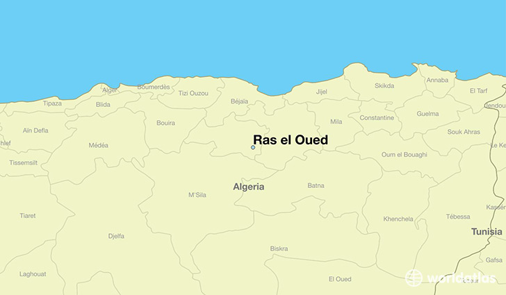 map showing the location of Ras el Oued
