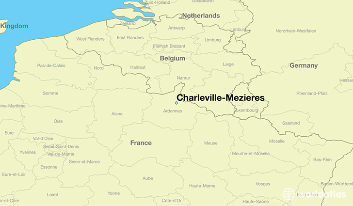 map showing the location of Charleville-Mezieres
