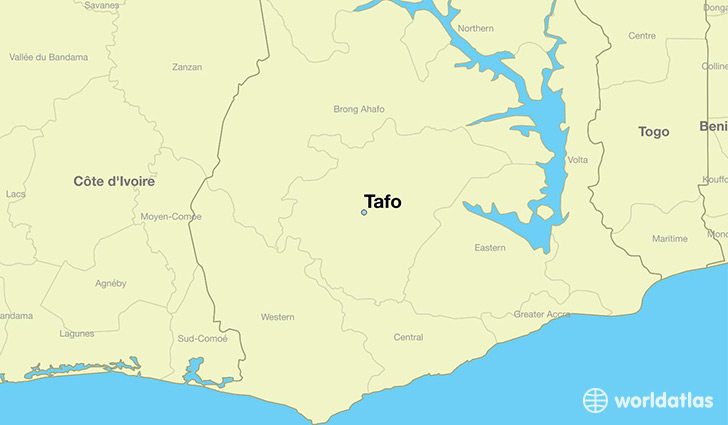 map showing the location of Tafo