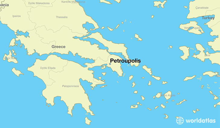 map showing the location of Petroupolis