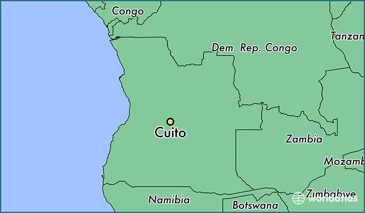 map showing the location of Cuito