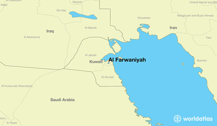 map showing the location of Al Farwaniyah