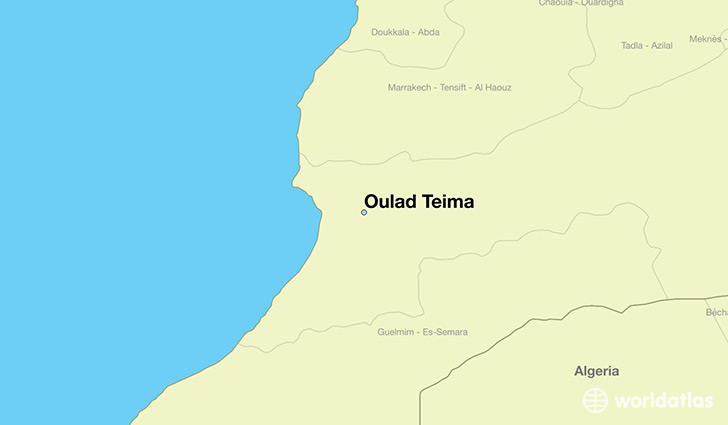 map showing the location of Oulad Teima