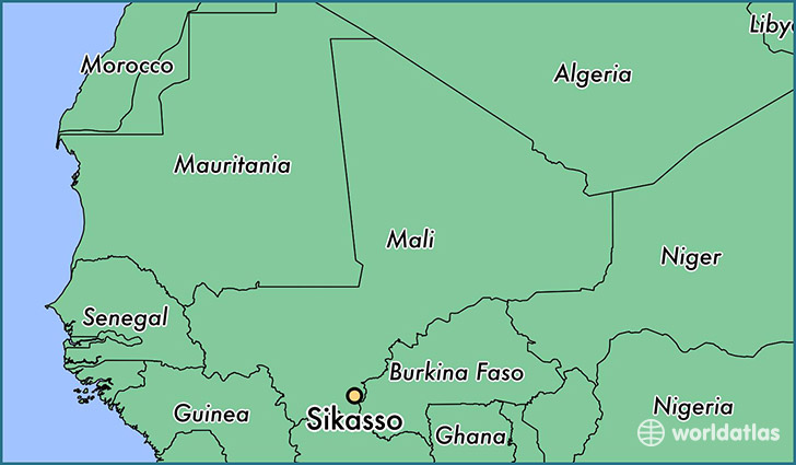 map showing the location of Sikasso