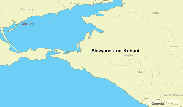 map showing the location of Slavyansk-na-Kubani