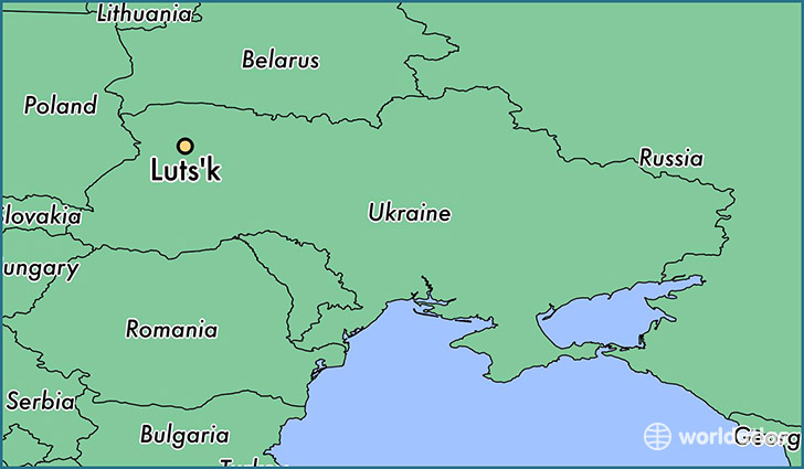 map showing the location of Luts'k